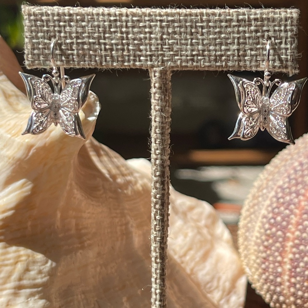 Sterling silver butterfly earrings
